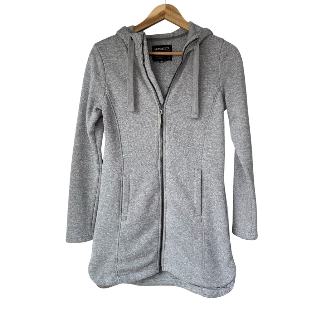 Mondetta Sport Gray Zipper Front Long Sleeve Coat Jacket, Small